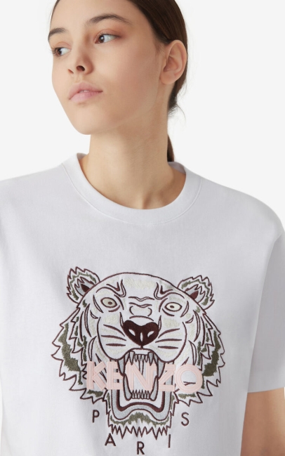 Kenzo Women Tiger Loose-fitting T-shirt White